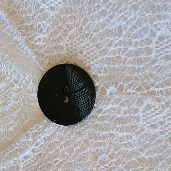 White Lace Tank, Black Chunky Button Accent, 1X - Picture 9 of 11